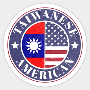 Proud Taiwanese-American Badge - Taiwan Flag Sticker